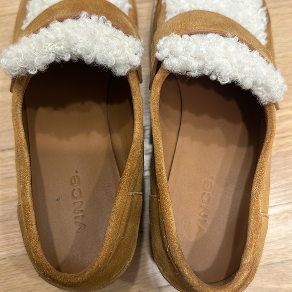 Vince platform leather and faux sheepskin slides. Size US 5.5. - Picture 4 of 4